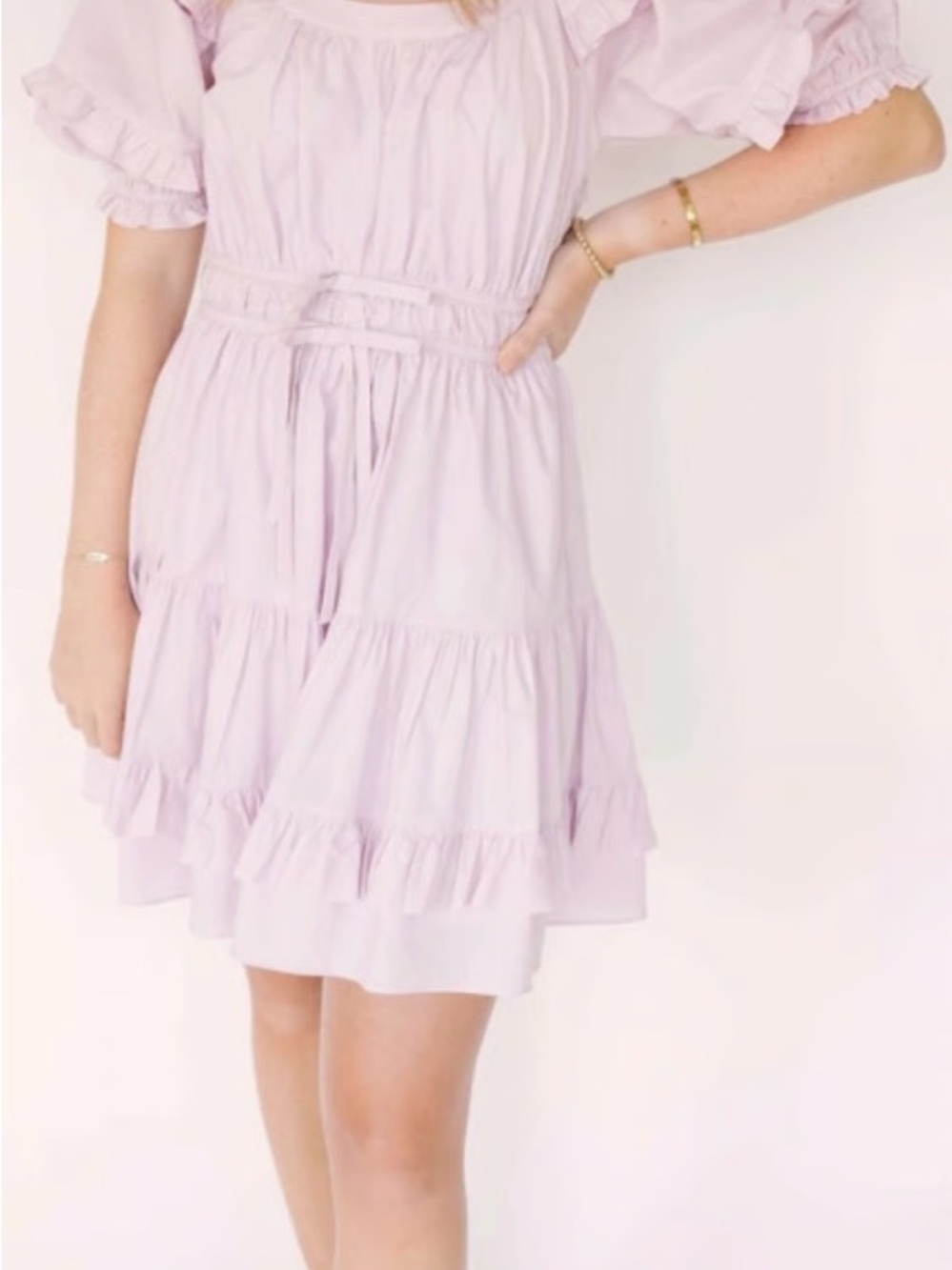 NWT Anna Cate Women’s M Lavender lilac Purple Ruffle Summer Tiered Dress